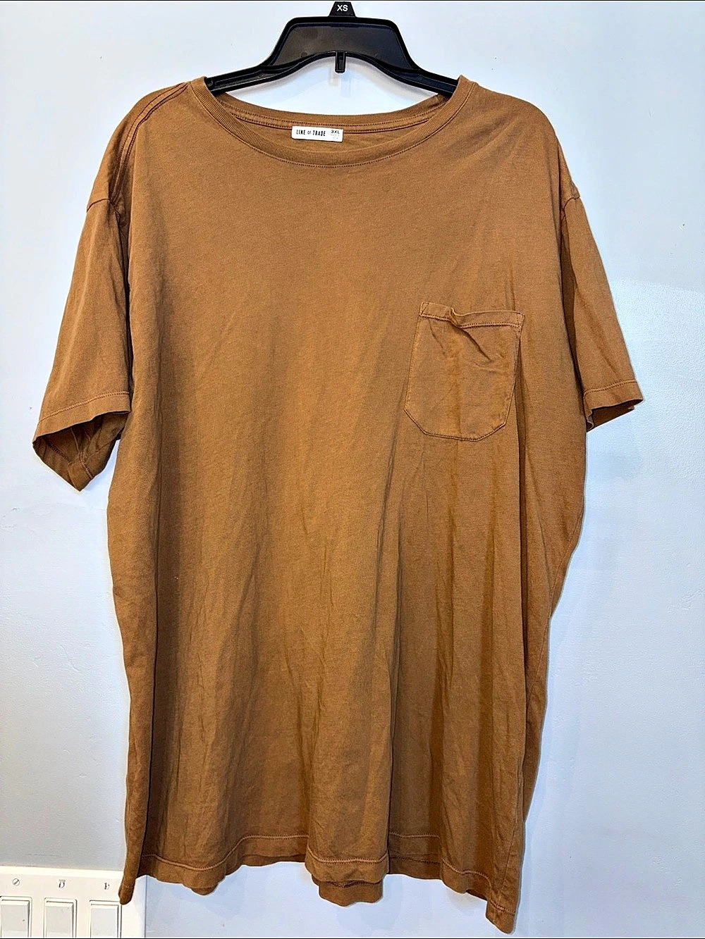 Line of Trade The Sturdy Tee Men’s 3XL Brown Pocket T-Shirt Heavyweight Cotton